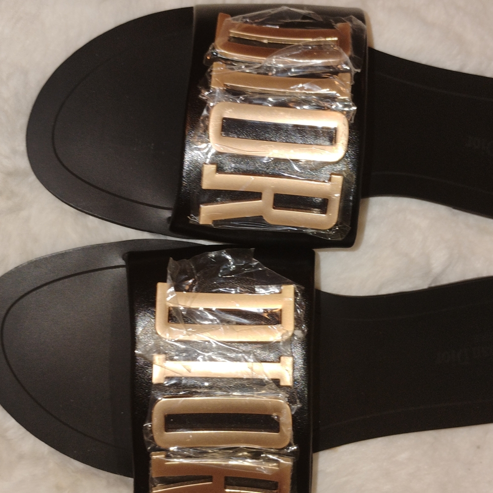 Dior Black Logo Slide Sandals - Picture 6 of 7